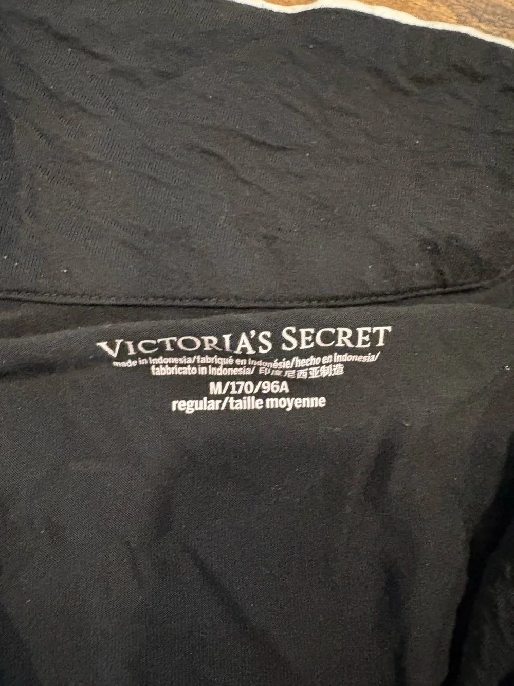 Victoria's Secret Black Pajama Set with White Logo